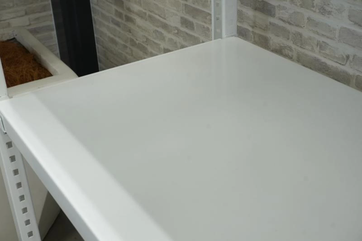 1845軽量棚〔H1200、天地3段、ホワイト〕
