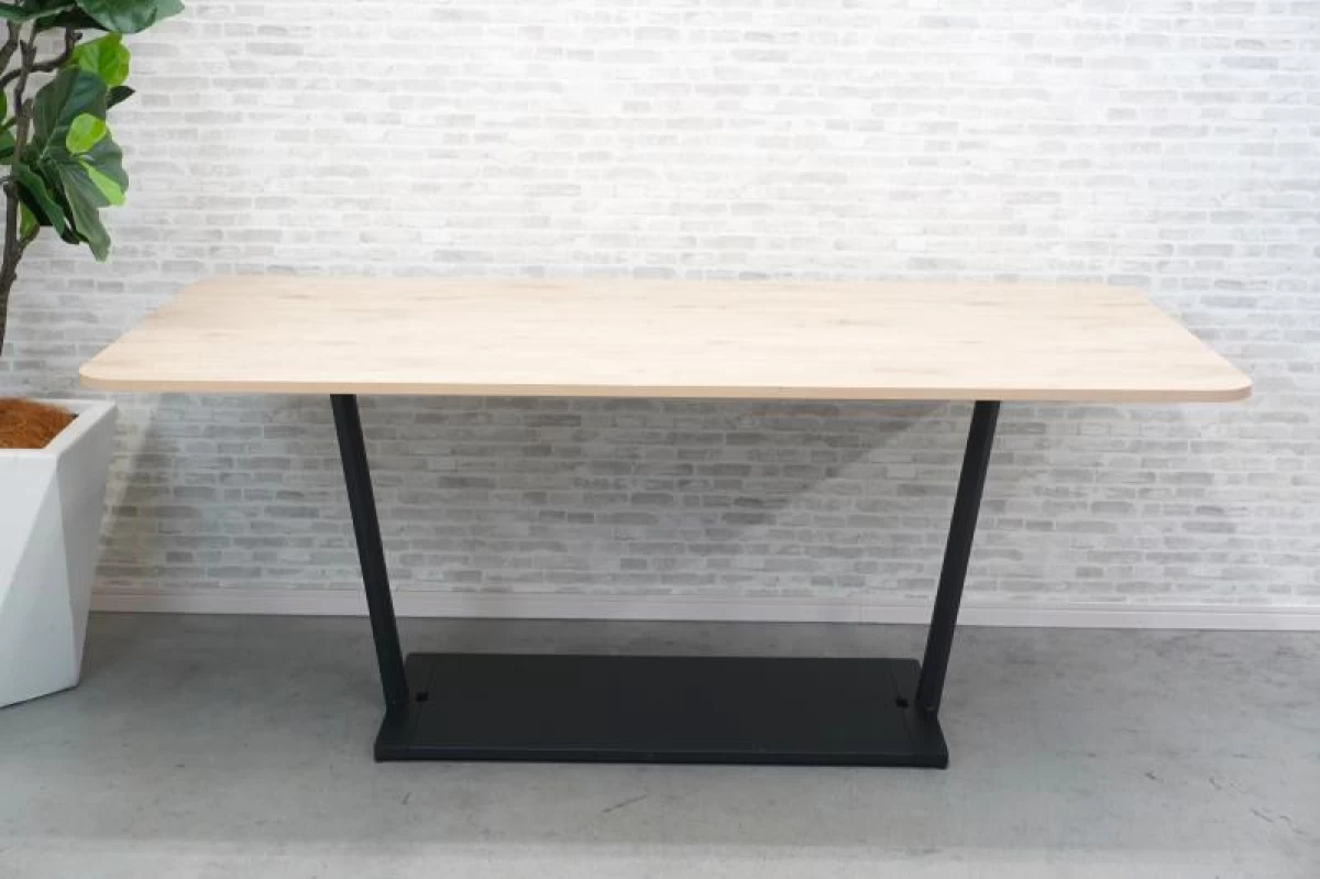 コクヨ リージョン 円テーブル+1890テーブル2台セット〔円テーブル:グレー天板､テーブル:ナチュラル天板〕