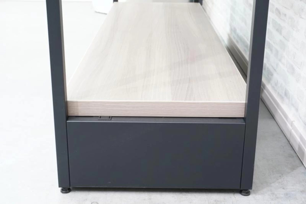 オカムラ ライブス シェルフ 1235軽量棚〔H1800、天地4段、ブラックフレーム〕