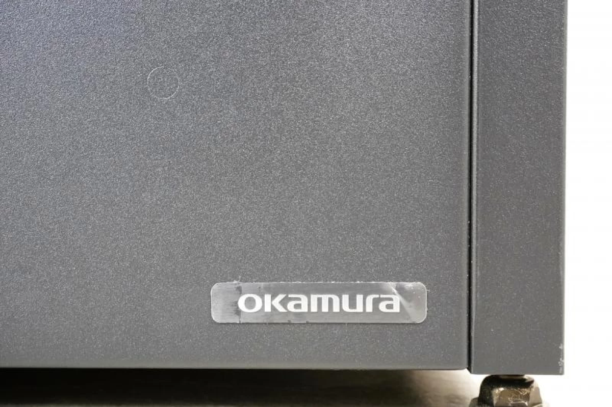 オカムラ ライブス シェルフ 1235軽量棚〔H1800、天地4段、ブラックフレーム〕