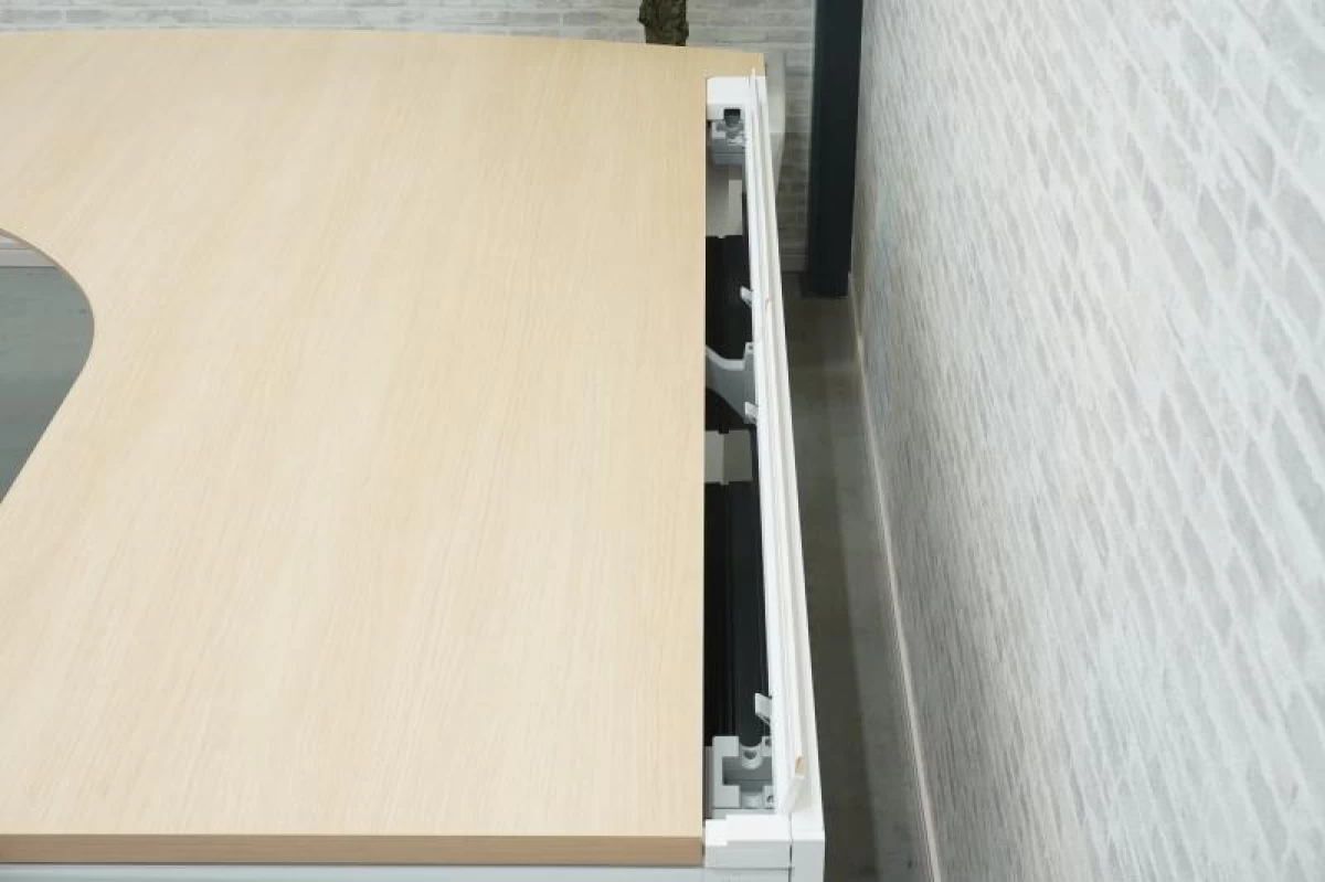 オカムラ プロステージ クレスト 1816L型デスク〔左L、ホワイト脚〕