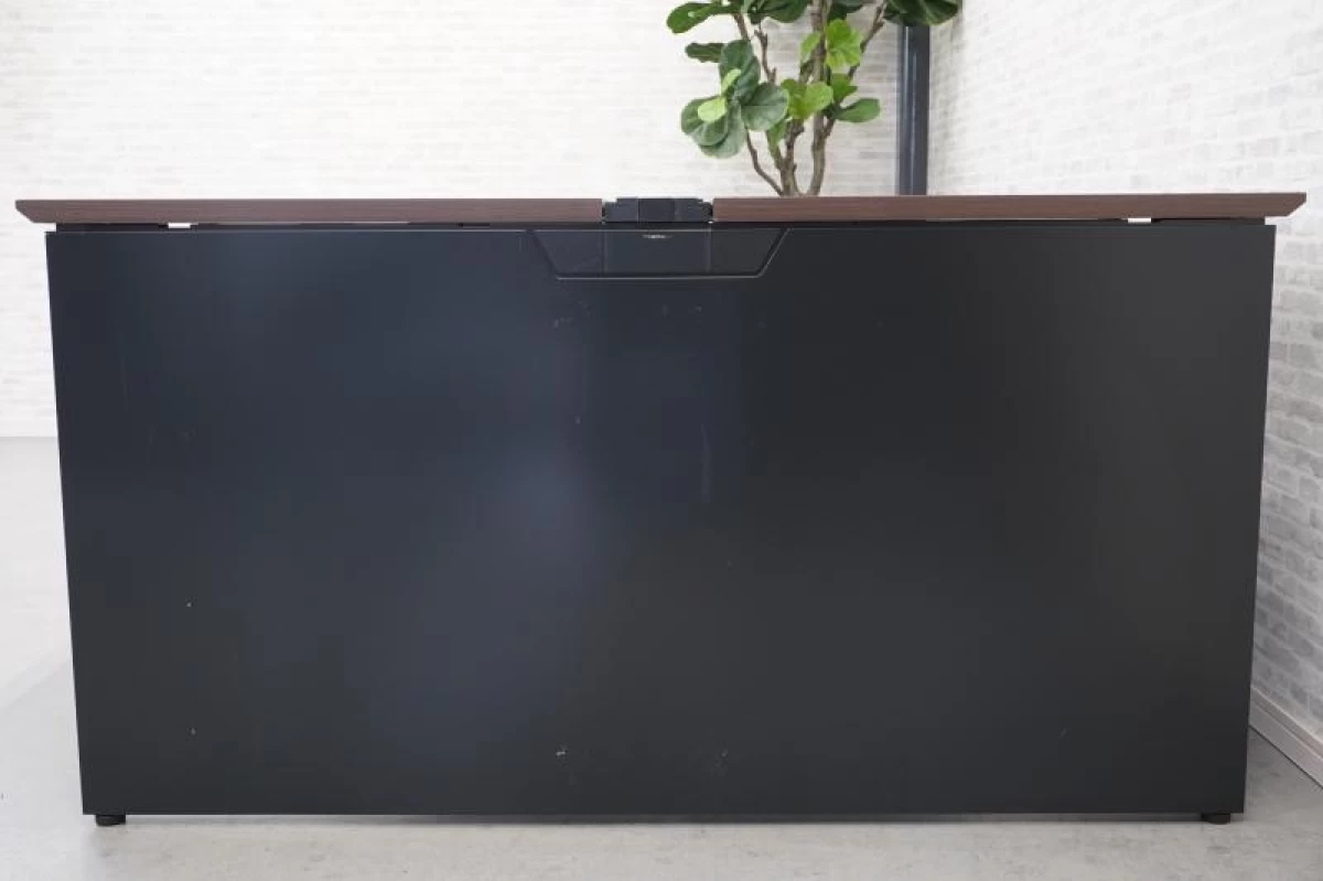 オカムラ プロユニット フリーウェイ 2414フリーアドレスデスク〔W2400､配線カバー開閉式､ブラック脚､ダークブラウン天板〕